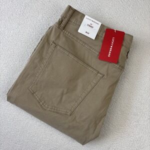 NEW LUCKY BRAND 223 Straight Leg 5-Pocket Pants Mens 40/32 Khaki Tan Stretch NWT